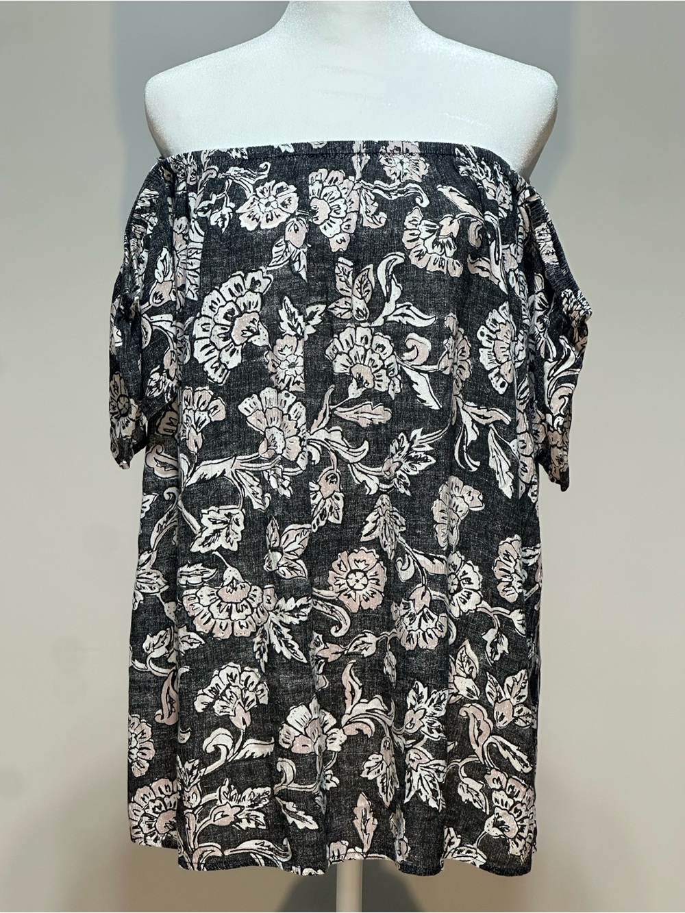 Billabong Off Shoulder Floral Rayon Top Medium Boho Beach Vacation